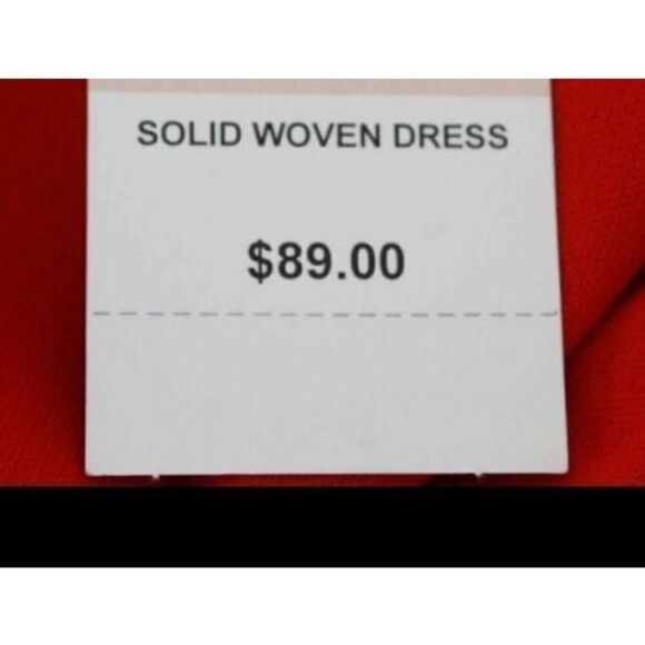 MSK Polyester Red Dress With 2 tone gold Chain Size 8 NWOT - Picture 7 of 10